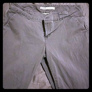 Grey mid-rise khakis